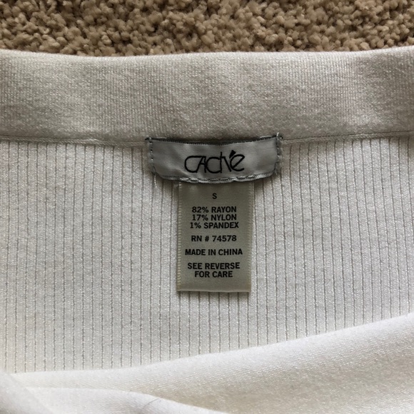 Cache White Tube Top with Gold Embellishments - Picture 4 of 9